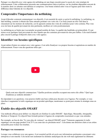 Comment partager vos objectifs avec votre agence de netlinking ?