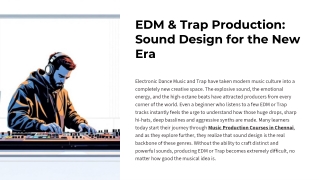 EDM & Trap Production Sound Design for the New Era