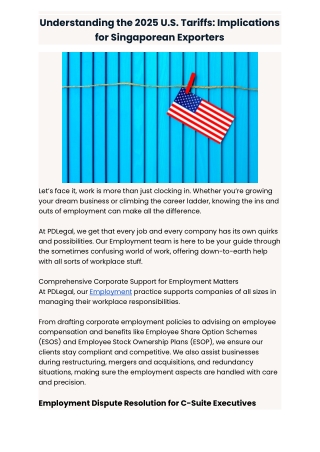 Understanding the 2025 U.S. Tariffs: Implications for Singaporean Exporters