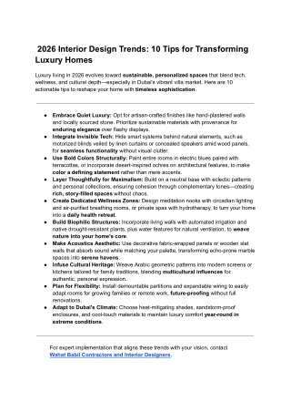 2026 Interior Design Trends