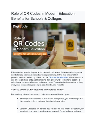 Role of QR Codes in Modern Education_ Benefits for Schools & Colleges