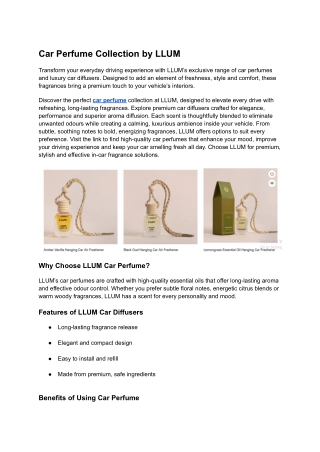 Car Perfume Collection by LLUM