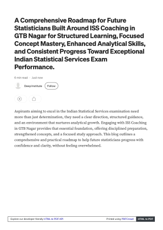 Dedicated Prep Plan ISS Coaching in GTB Nagar for Consistency