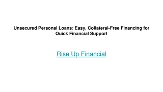 Unsecured Personal Loans: Easy, Collateral-Free Financing for Quick Financial Su