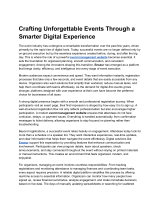 Crafting Unforgettable Events Through a Smarter Digital Experience