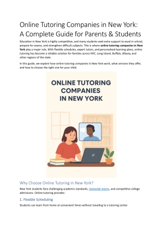 Online Tutoring Companies in New York