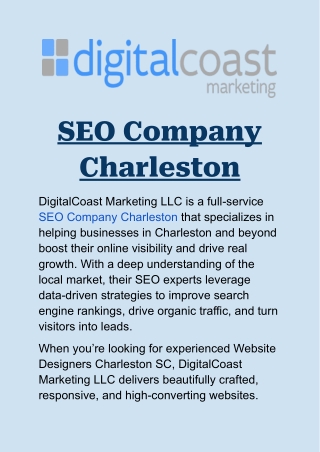 SEO Company Charleston: Build a Stronger Online Presence