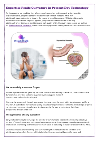 Expertise Penile Curvature in Present Day Technology