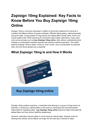 Zopisign 10mg Explained_ Key Facts to Know Before You Buy Zopisign 10mg Online