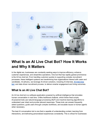 What Is an AI Live Chat Bot