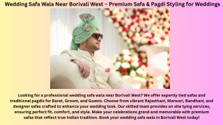 Wedding Safa Wala Near Borivali West – Premium Safa & Pagdi Styling for Weddings