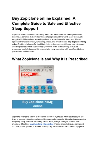 Buy Zopiclone online Explained_ A Complete Guide to Safe and Effective Sleep Support