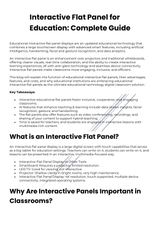 Interactive Flat Panel for Education Complete Guide