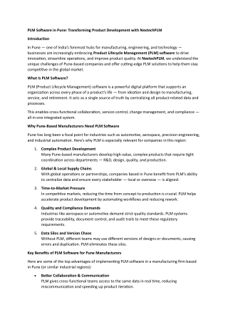 Best PLM software in pune| Nextech PLM Solutions