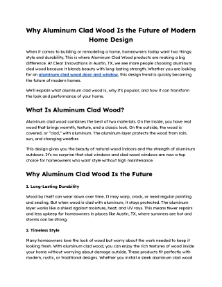 The Architectural Advantages of Aluminum-Clad Wood in Modern Design