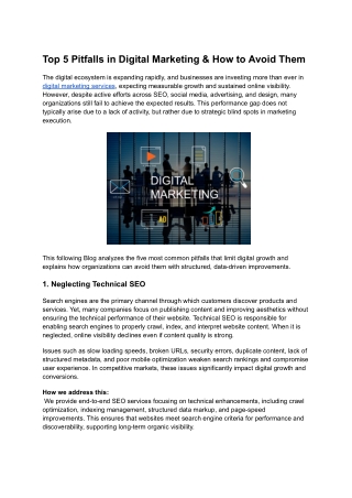 Top 5 Pitfalls in Digital Marketing & How to Avoid Them