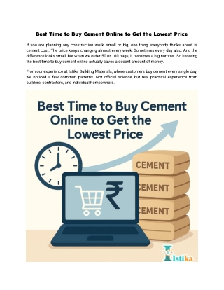 Best Time to Buy Cement Online to Get the Lowest Price