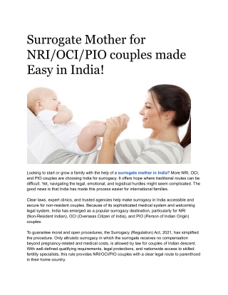 SurrogacySurrogacy Legal in India | World Fertility Services