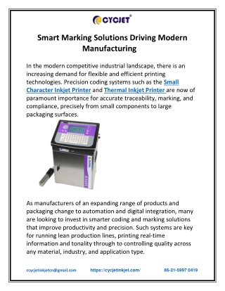 Smart Marking Solutions Driving Modern Manufacturing