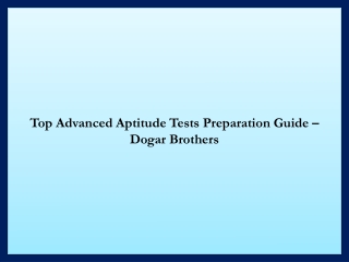 Best CAT BCS Aptitude Test Preparation Guide Dogar Brothers