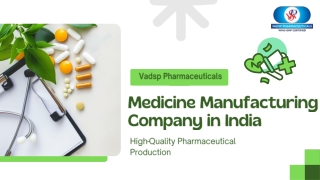 Medicine Manufacturing Company in India