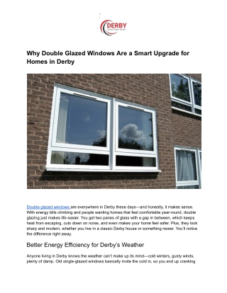 Superior Double Glazed Windows for Modern Derby Homes