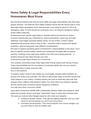 Home Safety & Legal Responsibilities Every Homeowner Must Know - Google Docs