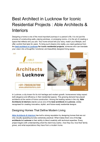 Best Architect in Lucknow for Iconic Residential Projects _ Able Architects & Interiors (1)