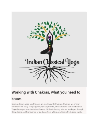 Working with Chakras, what you need to know