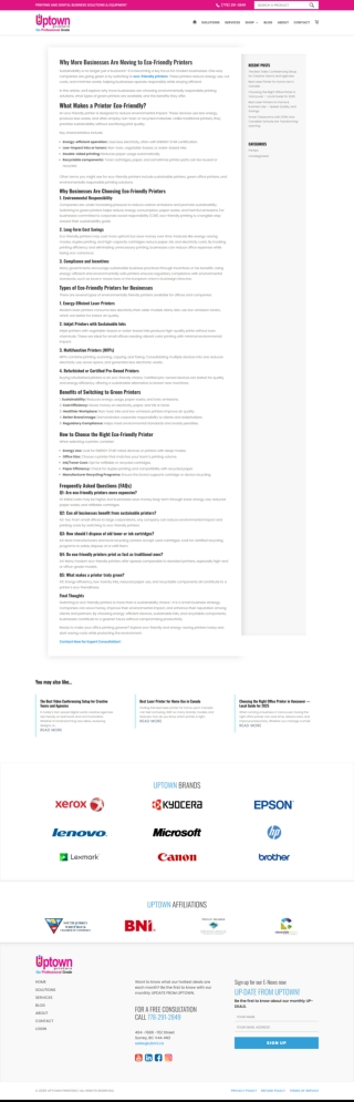 Why More Businesses Are Moving to Eco-Friendly Printers