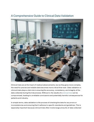 A Comprehensive Guide to Clinical Data Validation