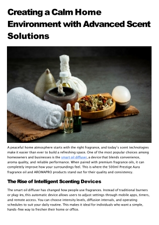 Creating a Calm Home Environment with Advanced Scent Solutions