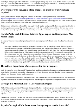 MacBook Water Damage Repair Cost Australia: What You Need to Know