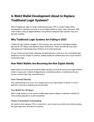 Is Web3 Wallet Development About to Replace Traditional Login Systems_