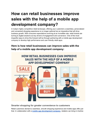 How can retail businesses improve sales with the help of a mobile app development company?