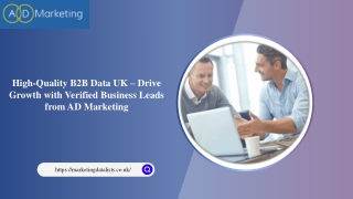 High-Quality B2B Data UK – Drive Growth with Verified Business Leads from AD Mar