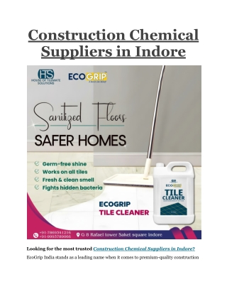 Construction Chemical Suppliers in Indore