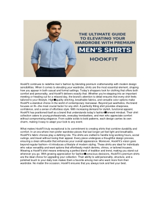 Buy Premium Men’s Shirts Online | Stylish & Trendy Shirts by HookFit
