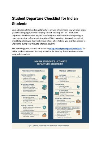 Student Departure Checklist for Indian Students