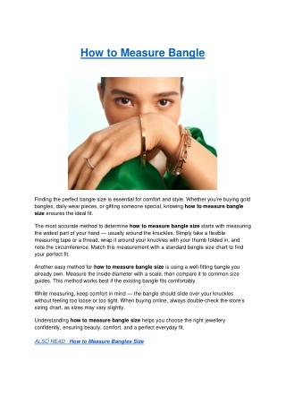 How to Measure Your Bangle Size for a Comfortable and Accurate Fit