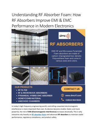 RF Absorbers Improve EMI & EMC Performance in Modern Electronics
