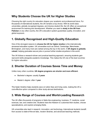 Why Did You Choose the UK for Higher Studies_ – Top Reasons Explained