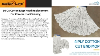 16 Oz Cotton Mop Head Replacement For Commercial Cleaning