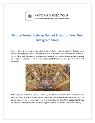 Picture-Perfect Vatican Guided Tours for Your Next Instagram Story