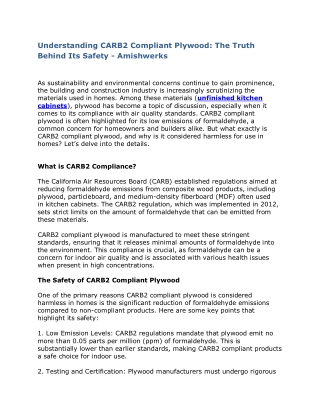 Understanding CARB2 Compliant Plywood: The Truth Behind Its Safety - Amishwerks