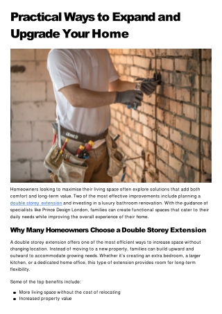 Practical Ways to Expand and Upgrade Your Home