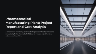 Pharmaceutical Manufacturing Plant Setup Report 2025