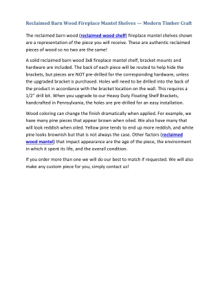 Reclaimed Barn Wood Fireplace Mantel Shelves — Modern Timber Craft