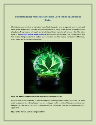 Understanding Medical Marijuana Card Rules in Different States