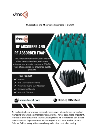 RF Absorbers and Microwave Absorbers